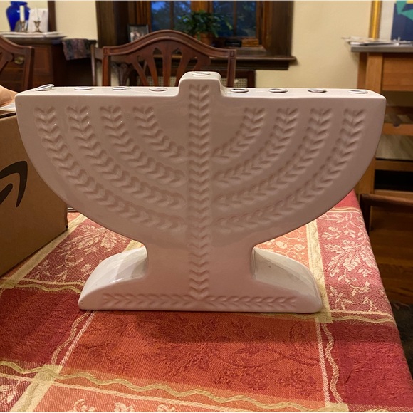 White Ceramic Menorah - Picture 5 of 5